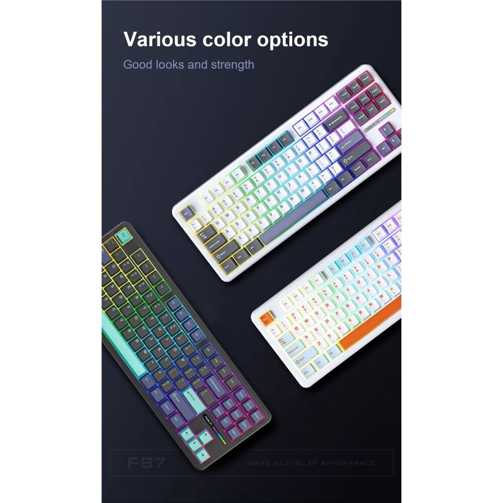 Aula Black/White/Green F87 Wireless Tri-Mode Gasket Mechanical Keyboard — image 4