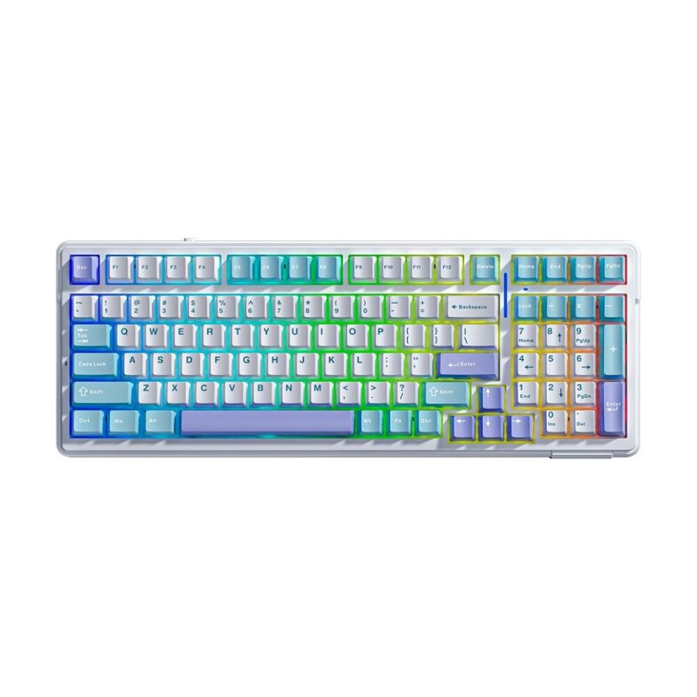 Aula Blue/White/Dark Purple F99 Wireless Tri-Mode Gasket Mechanical Keyboard