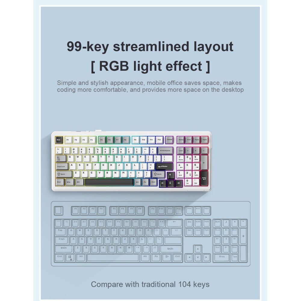 Aula Gradient Pink F99 Wireless Tri-Mode Gasket Mechanical Keyboard — image 10