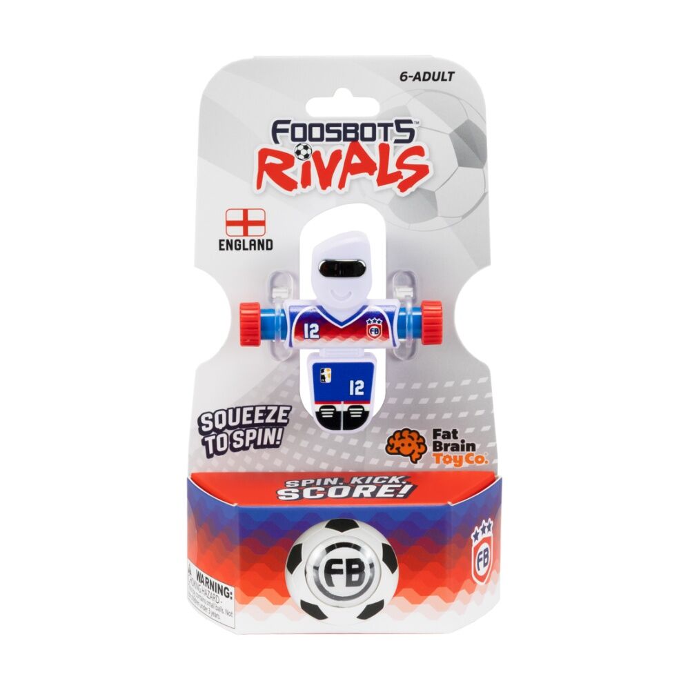 Foosbots 6Y+ Rivals Team England Squeeze To Spin Kids Soccer Football Toy (2 Pack) — image 2