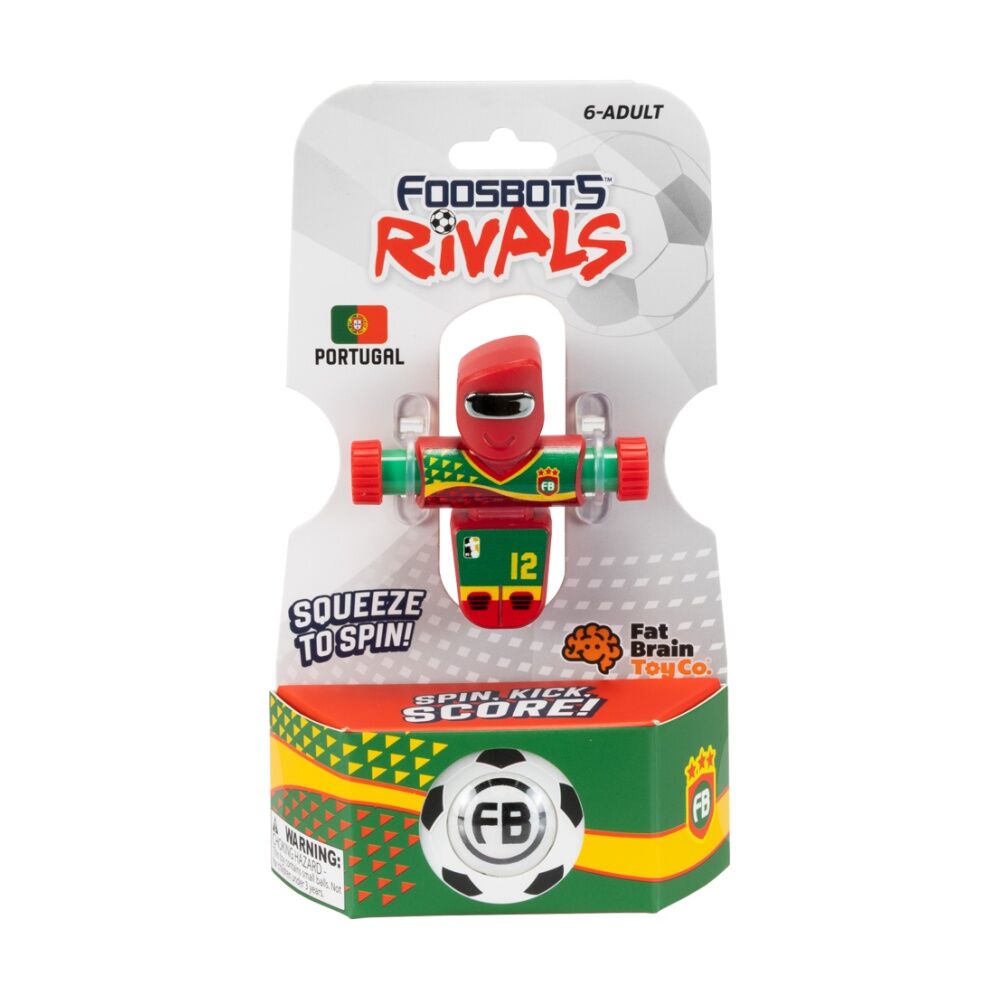 Foosbots 6Y+ Rivals Team Portugal Squeeze To Spin Kids Soccer Football Toy