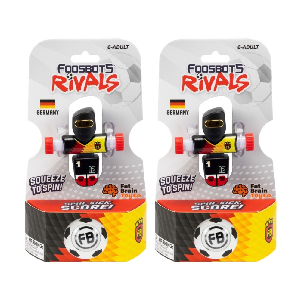 Foosbots 6Y+ Rivals Team Germany Squeeze To Spin Kids Soccer Football Toy (2 Pack)