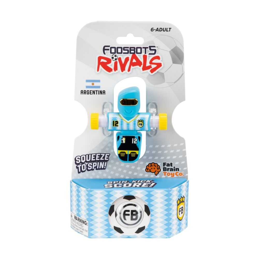 Foosbots 6Y+ Rivals Team Argentina Squeeze To Spin Kids Soccer Football Toy