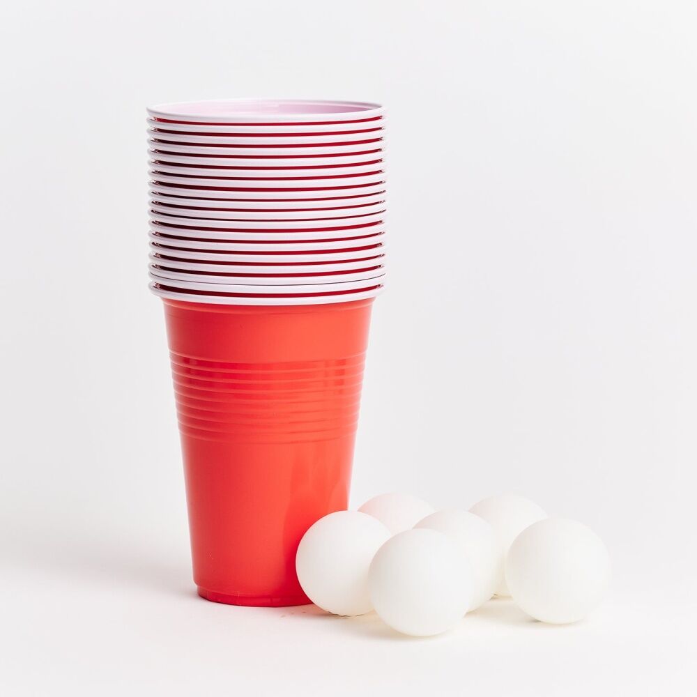 Funnybone Orange Classic Beer Pong Party Game Set With Cups And Balls — image 2