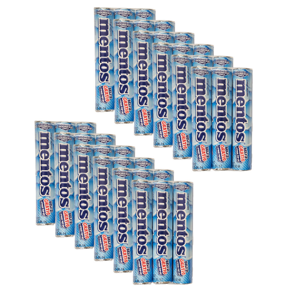 Mentos 3pc Mentos Mint Roll Chewing Dragees Breath Freshener Mints Pack 29g (12 Pack)