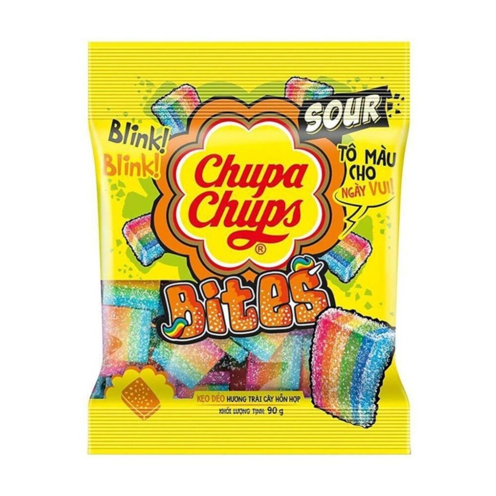 Chupa Chups Jelly Sour Bite Sugar Coated Lollies Candy Pack 90g (10 Pack) — image 2