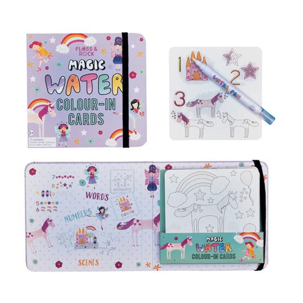 Floss & Rock Magic Water Colouring Unicorn Reusable Colour-In Set 3y+