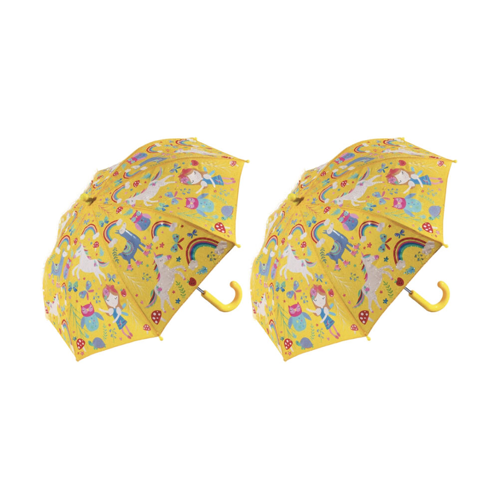 Floss & Rock Colour Changing Umbrella Rainbow Fairy Kids 3y+ 60x70cm (2 Pack)