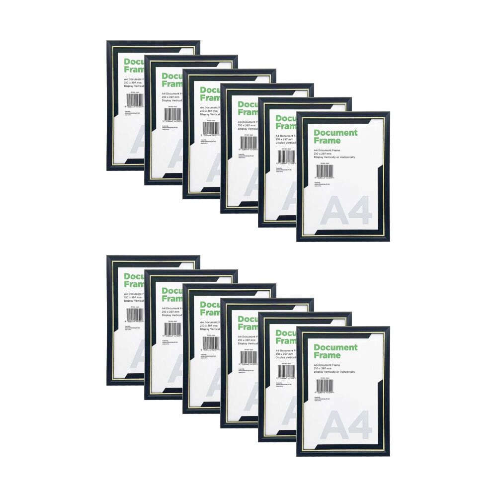 Braz A4 Certificate Document Image Photo Frame 29.7x21cm Gold Silver (12 Pack)