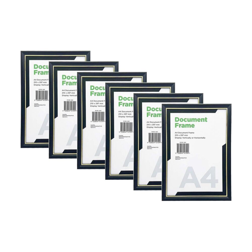 Braz A4 Certificate Document Image Photo Frame 29.7x21cm Gold Silver (6 Pack)