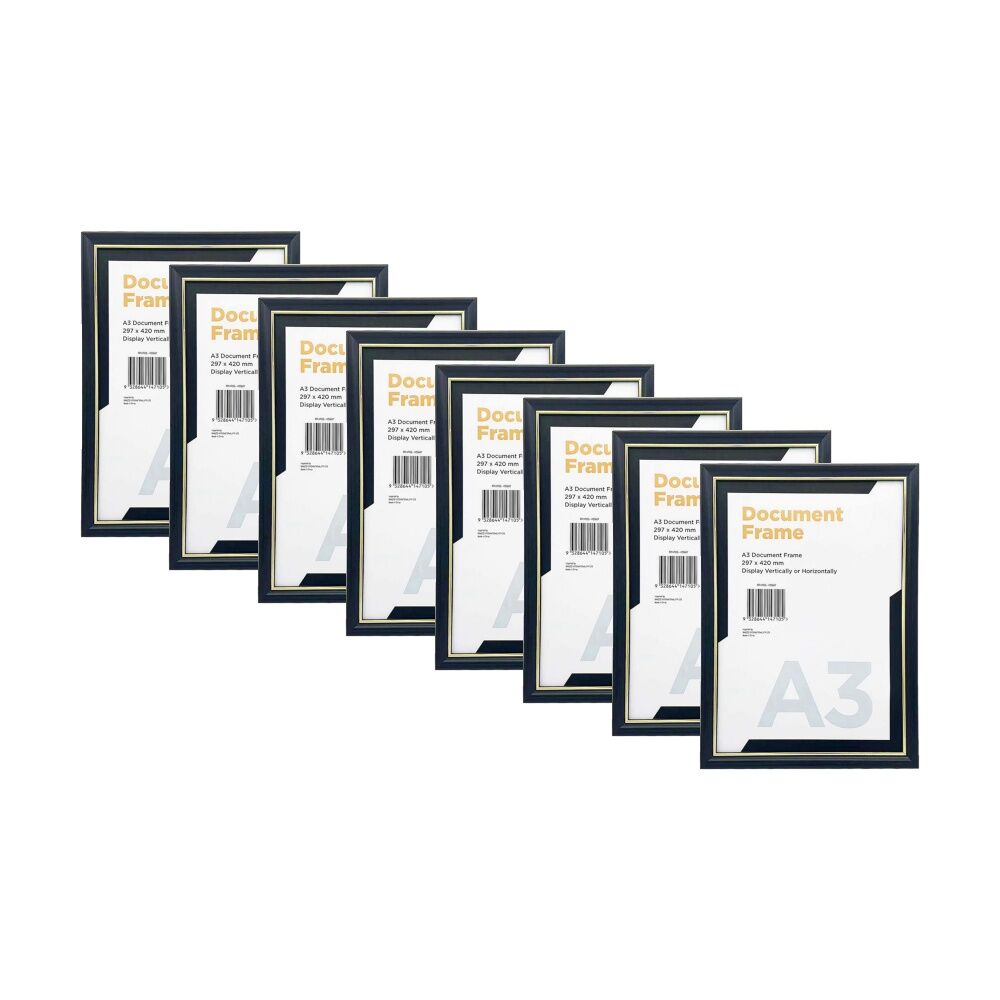 Braz A3 Certificate Document Image Photo Frame 297x420mm Gold Silver (8 Pack)