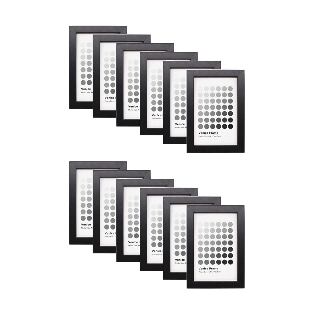 Braz Venice Image Photo Document Display Frame 10x15cm Black (12 Pack)