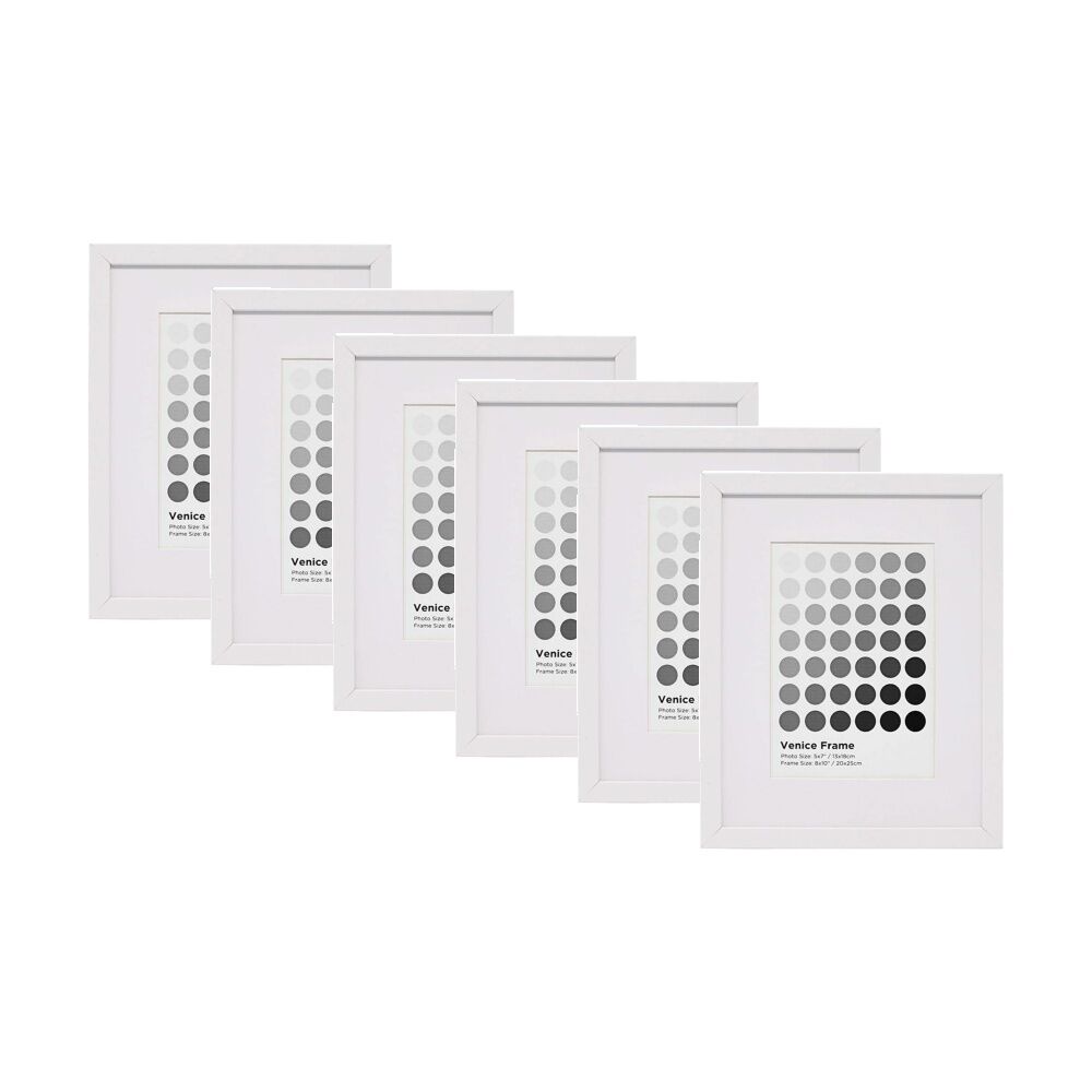 Braz Venice Image Photo Document Display Frame 20x25cm White (6 Pack)
