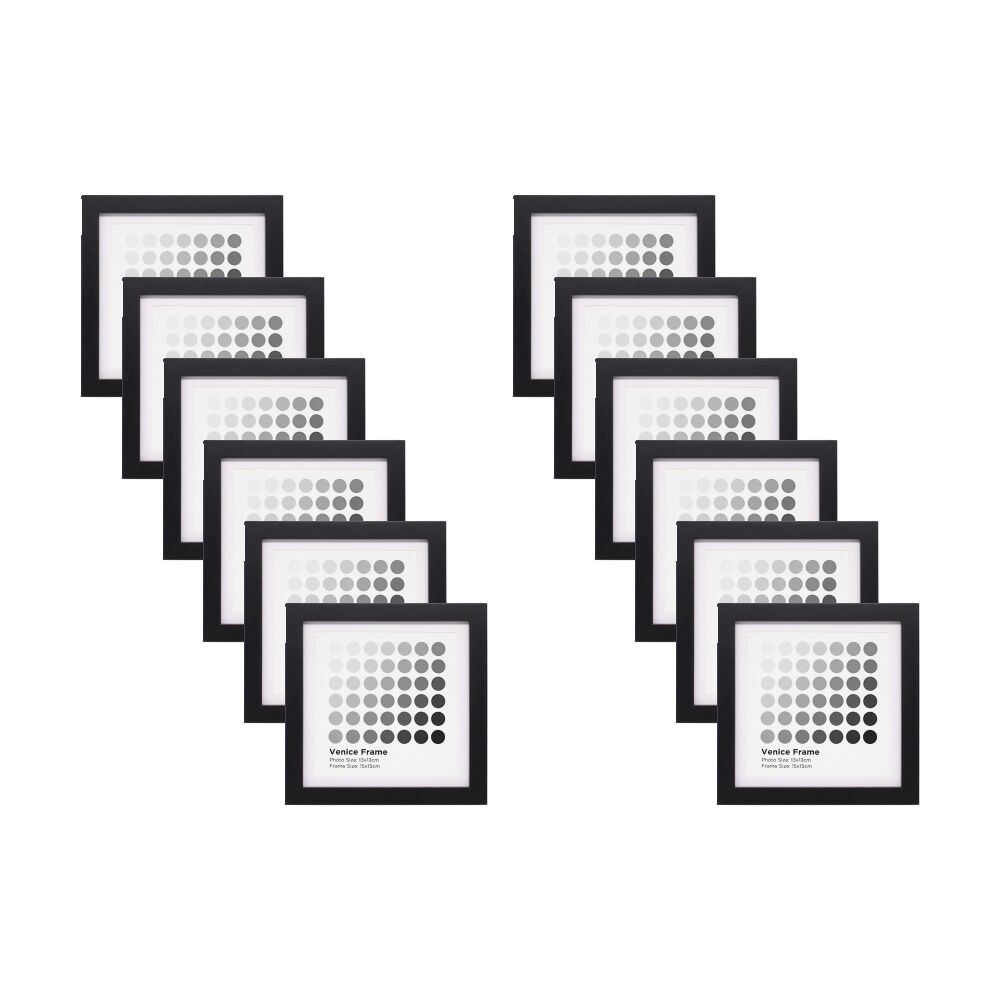Braz Venice Image Photo Document Display Frame 15x15cm Black (12 Pack)