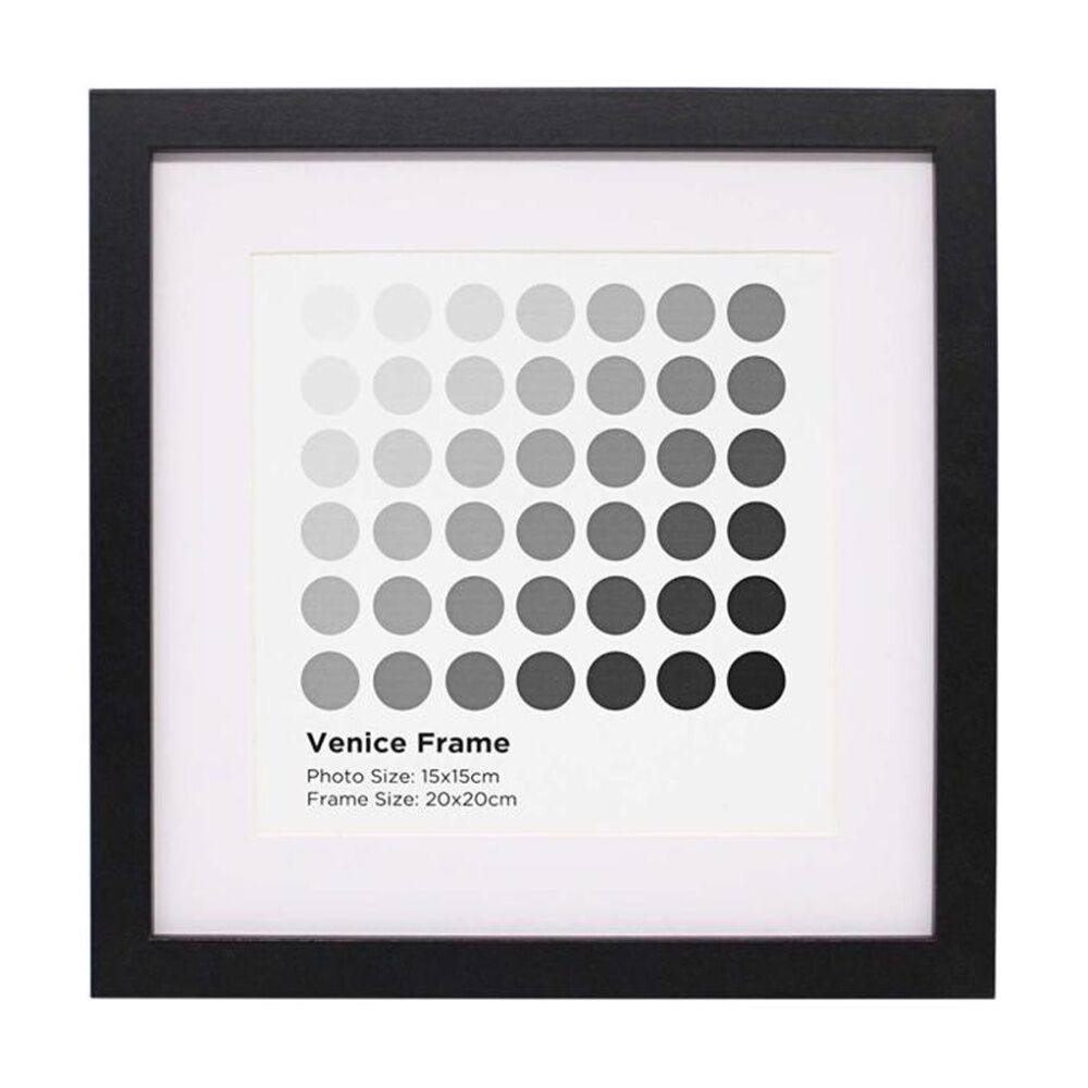 Braz 20x20cm Venice Image Photo Document Display Frame — Black