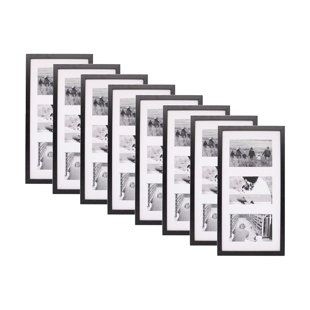 Braz Venice Collage Image Photo Document Display Frame 8x16 Inches Black (8 Pack)