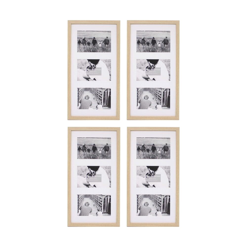 Braz Venice Collage Image Photo Document Display Frame 8x16 Inches Beech (4 Pack)
