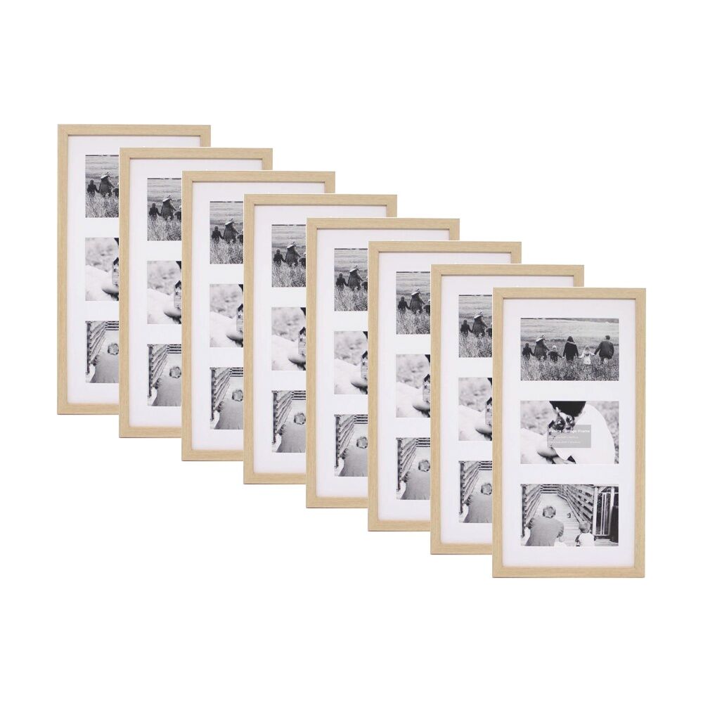 Braz Venice Collage Image Photo Document Display Frame 8x16 Inches Beech (8 Pack)