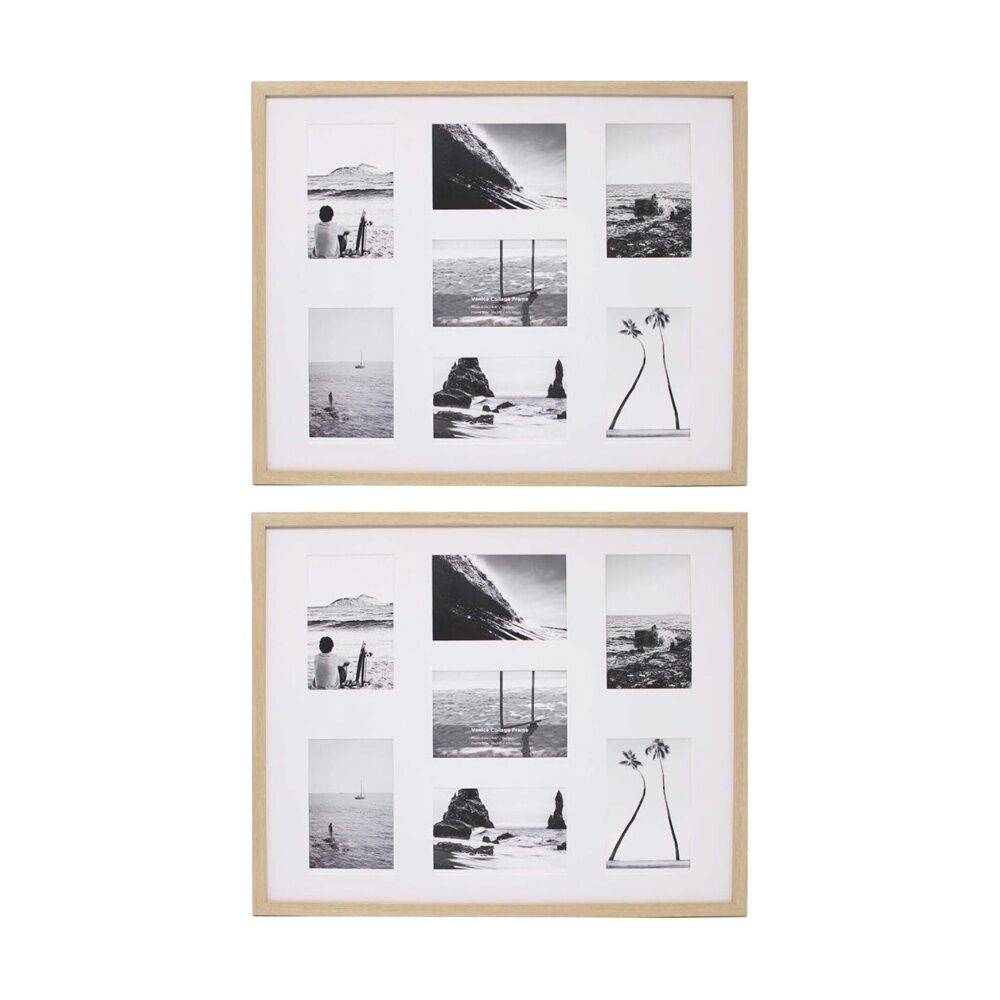 Braz Venice Collage Image Photo Document Display Frame 40x50cm Beech (2 Pack)