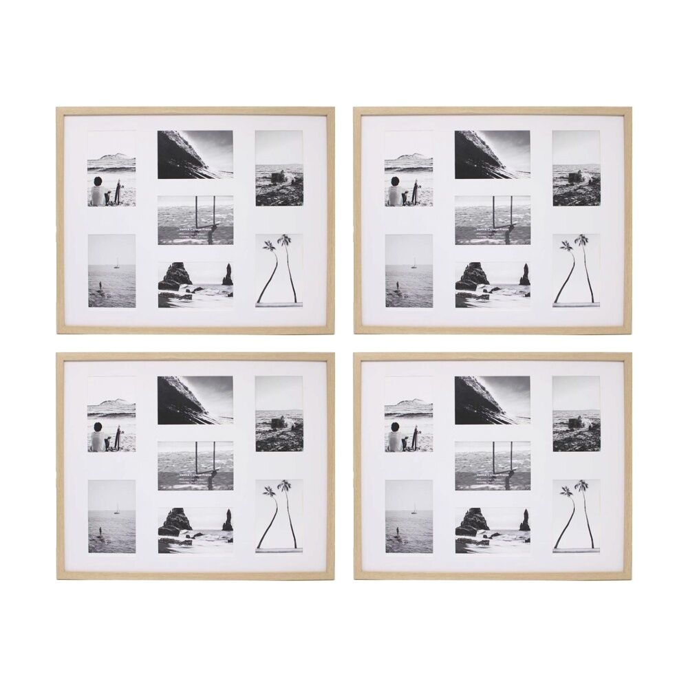 Braz Venice Collage Image Photo Document Display Frame 40x50cm Beech (4 Pack)