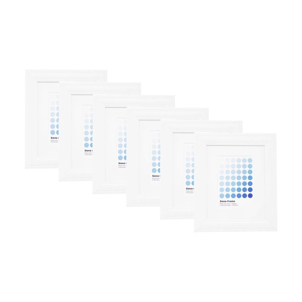 Braz Siena Image Photo Document Display Frame 20x25cm White (6 Pack)