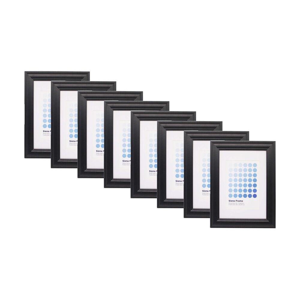 Braz A4 Siena Image Photo Document Display Frame 29.7x21cm Black (8 Pack)