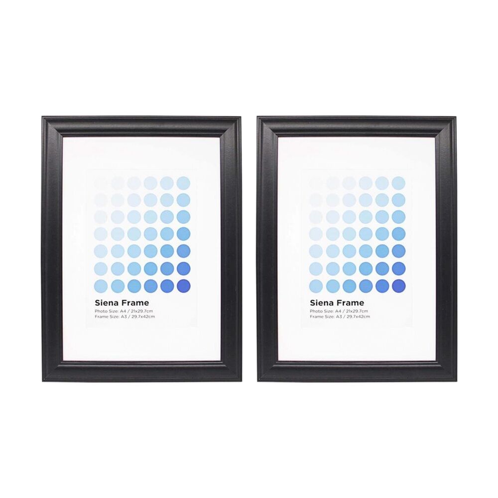 Braz A3 Siena Image Photo Document Display Frame 29.7x42cm Black (2 Pack)