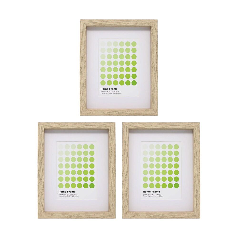 Braz Rome Image Photo Document Display Frame 20x25cm Beech (3 Pack)