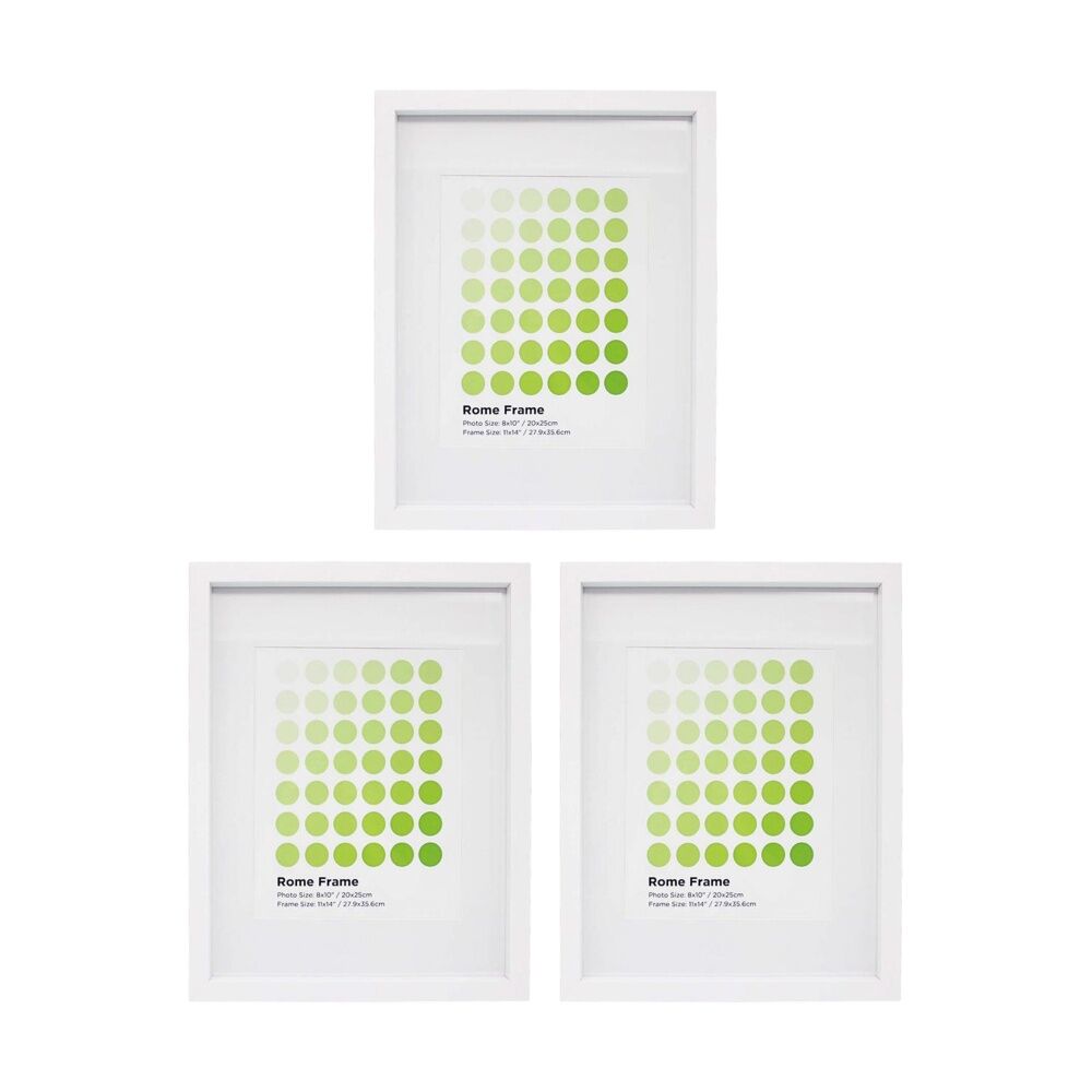 Braz Rome Image Photo Document Display Frame 27.9x35.6cm White (3 Pack)