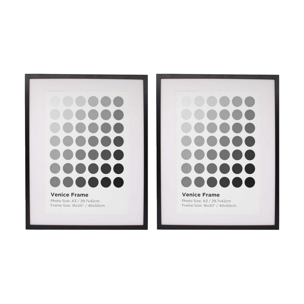 Braz Venice Image Photo Document Display Frame 40x50cm Black (2 Pack)