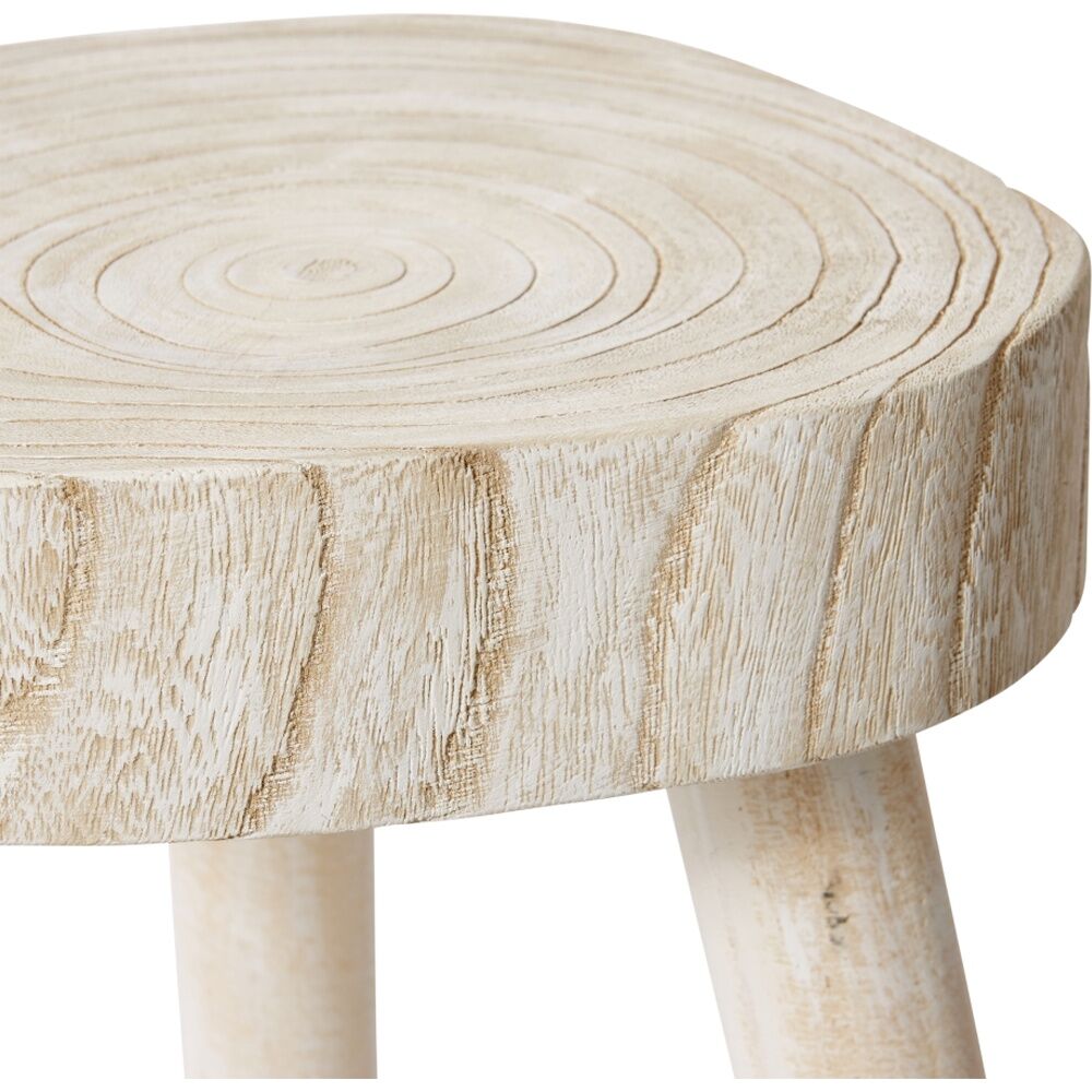 E Style Cesar Side Table - Wood Construction - Whitewash Finish - 28L x 26W x 42H cm - Minimalist Elegant Accent — image 2