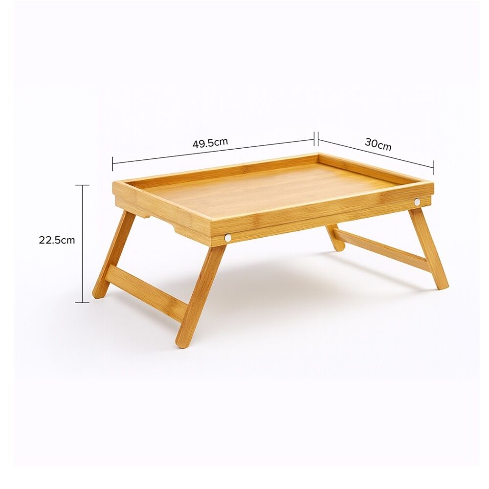 Braz 49.5x30x22.5cm Bamboo Fold Up Lap Tray Bed Laptop Table — image 4