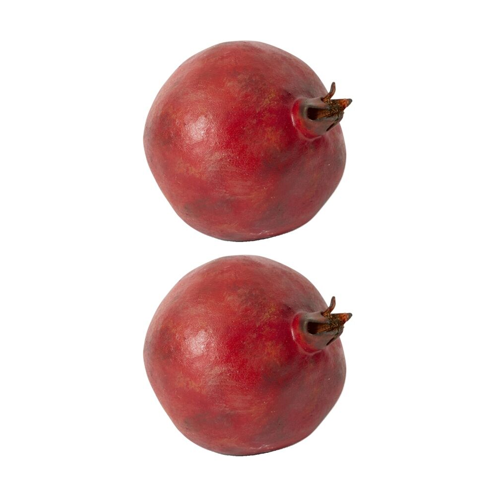E Style Pomegranate Grand Realistic Artificial Fruit Plastic Red 12x12x12cm (2 Pack)