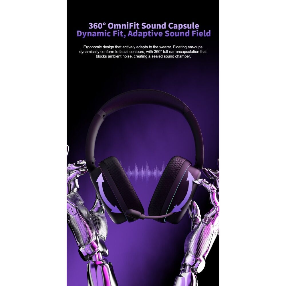 Aula G7 Pro Wireless Tri-Mode Gaming Headset Low Latency 2.4G 10ms RGB Lighting 40mm Speakers PC Laptop Mobile PS4 PS5 80 Hours — image 7