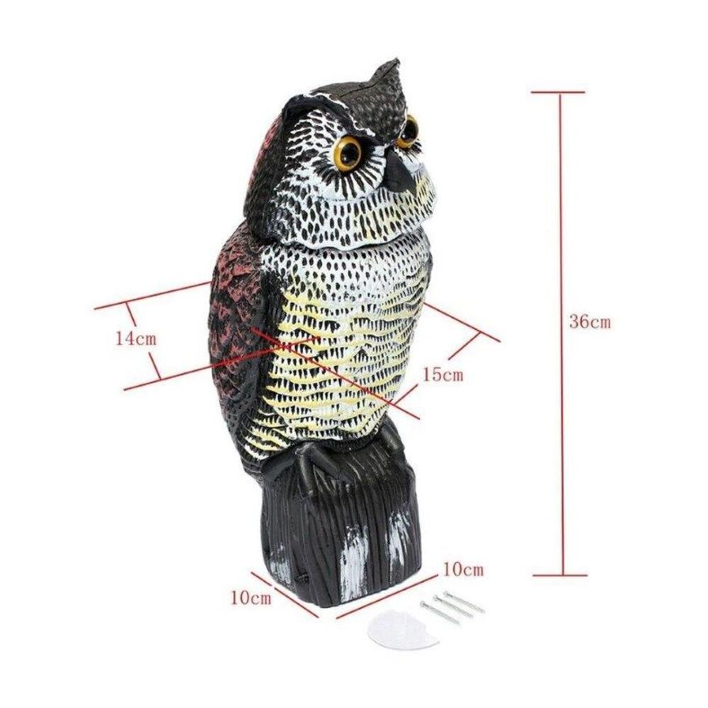 Braz Bobble Head Owl Outdoor Garden Decor Statue w/ Stand 36cm (2 Pack) — image 3