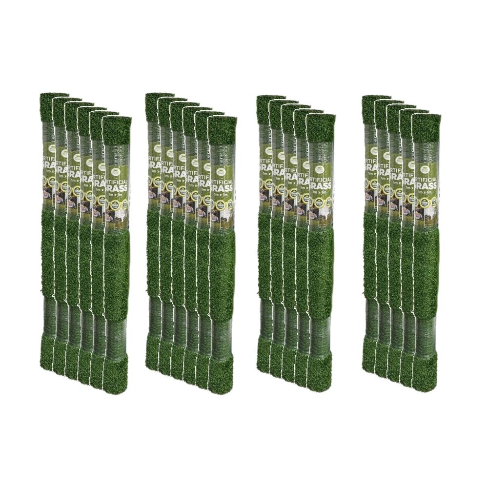 Braz Artificial Grass Turf Mat Lawn 10mm Rolled 1x1m Green (22 Pack)