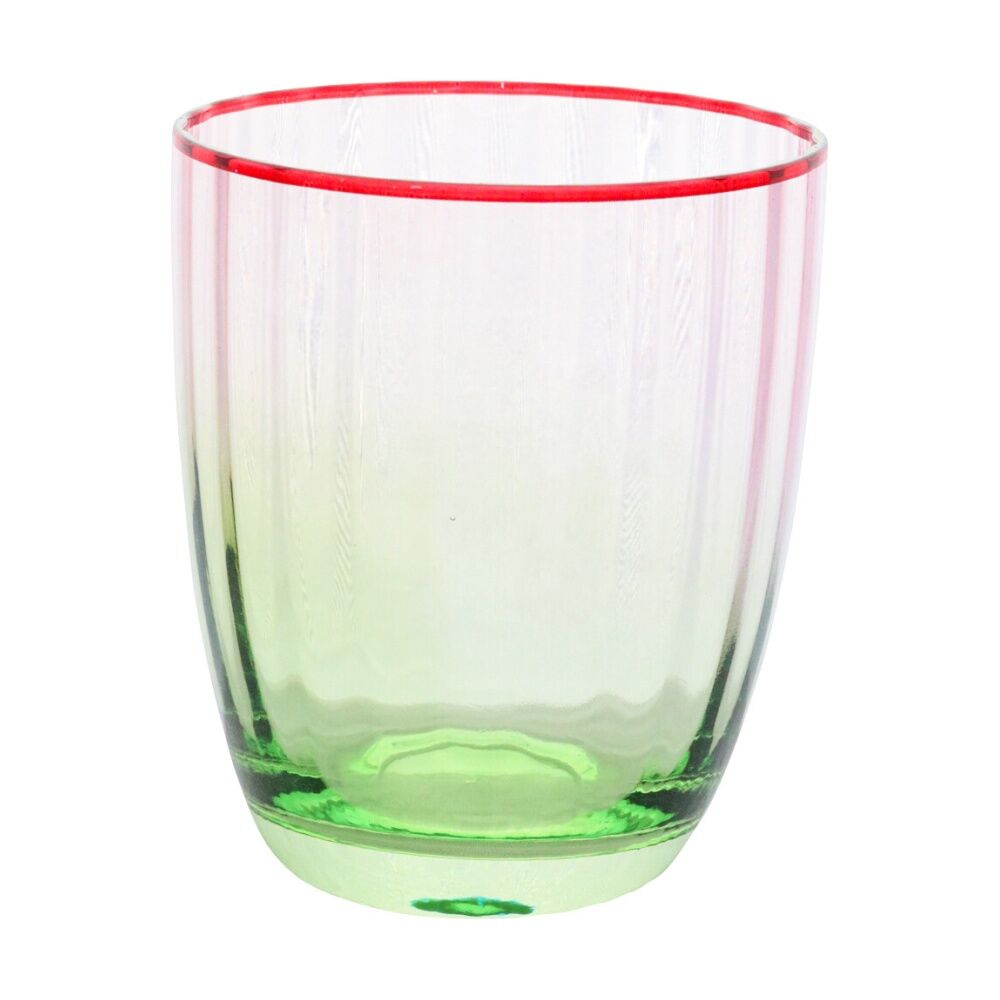LVD 10x8x8cm Decorative Poppy Water Glass Barware/Drinkware Decor Green/Red