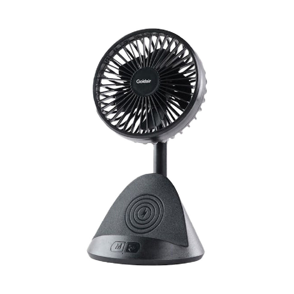 Goldair Portable Rechargeable Desk Fan w/ Wireless Induction Phone Charger (2 Pack) — image 2