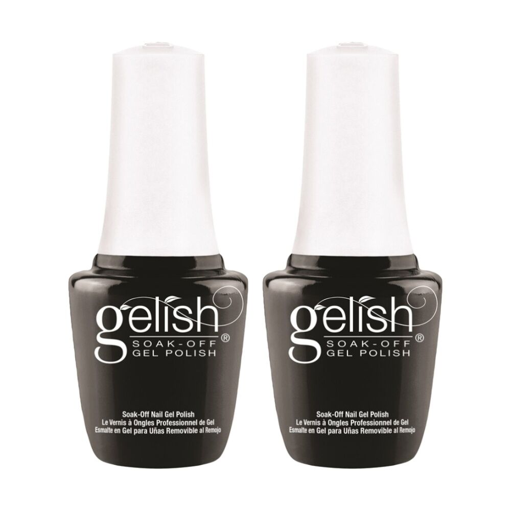 Gelish Mini UV LED Soak Off Gel Nail Polish Black Shadow 9ml (2 Pack)