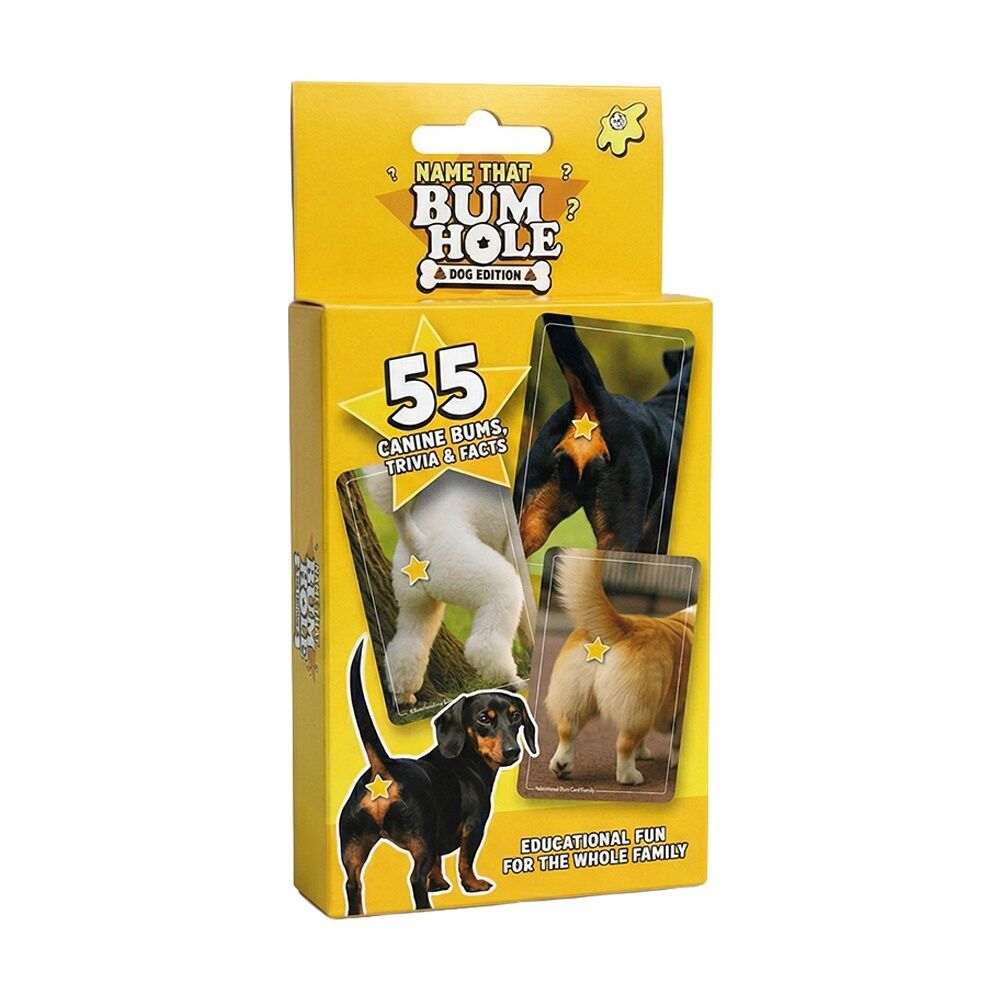 Bubblegum Stuff Yellow Name That Bumhole Dog Edition Fun Party Family Card Game