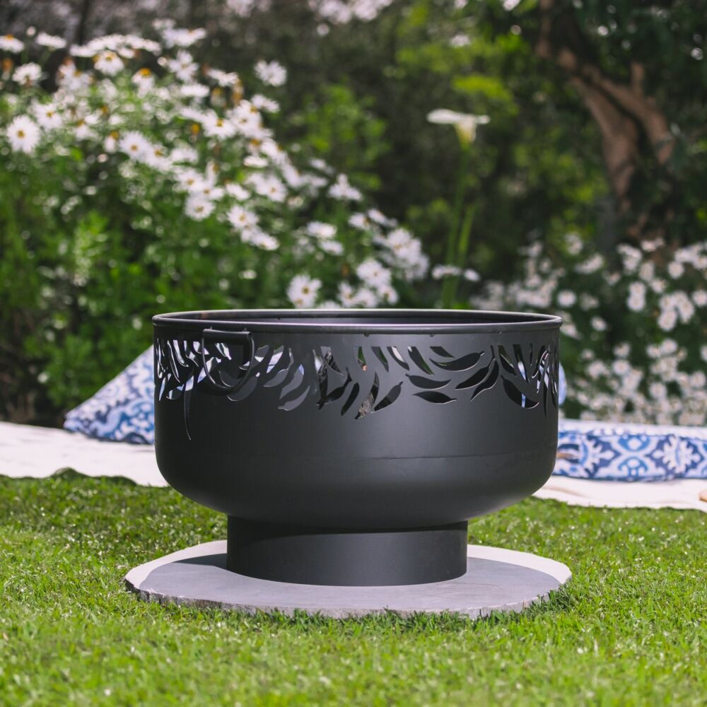 Glow Federation Outdoor Fire Bowl Pit w/ Handles & Decorative Leaf Cut Outs 60cm Glow — image 2