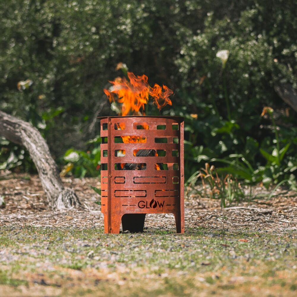 Glow Geo Brazier Open Cut-Out Geometric Design Outdoor Fire Pit 43cm Glow — image 3