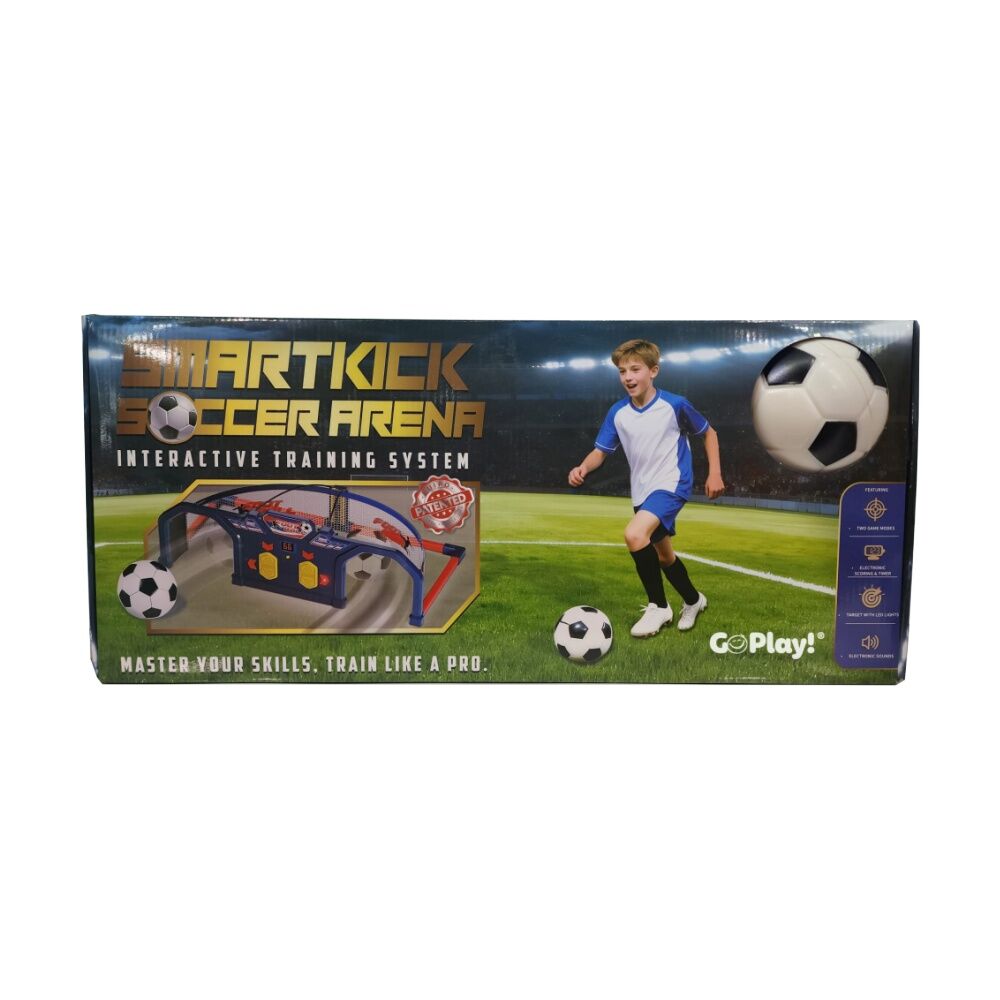 GO Play! SmartKick Soccer Arena - Interactive Training System with LED Targets, Sound Effects, PU Ball - 79.8cm x 42cm x 26.5cm Goal - Electronic