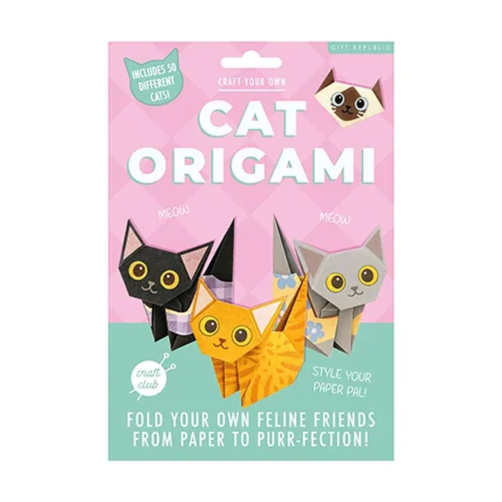 Gift Republic Cat Paper Origami Kit 50 Sheets w/ Instructions Multicolour (2 Pack) — image 2