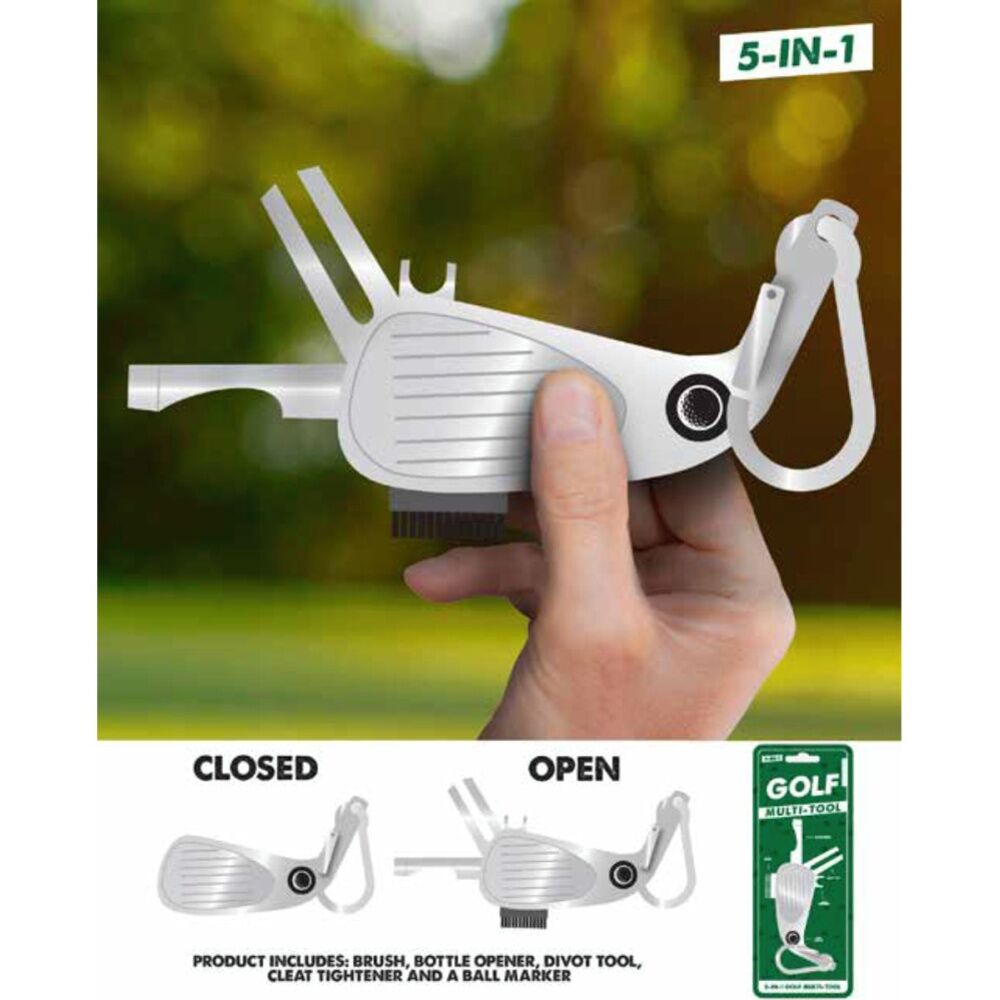 Gift Republic Silver Golf 7-in-1 Multi-Tool Accessories Keychain Tool — image 2