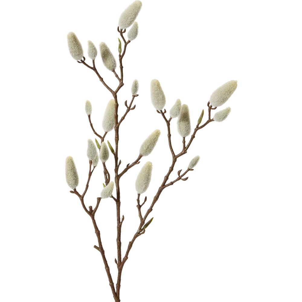 E Style Magnolia Bud Branch Realistic Artificial Flower Cream Brown 76cm (2 Pack) — image 2