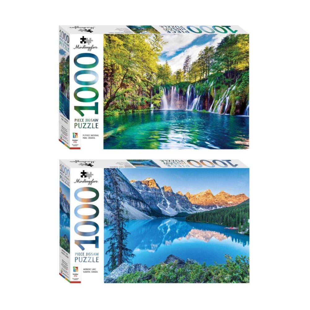 Hinkler Mindbogglers Moraine Lake Canada & Nat Park Croatia Puzzle (1000 Pieces)