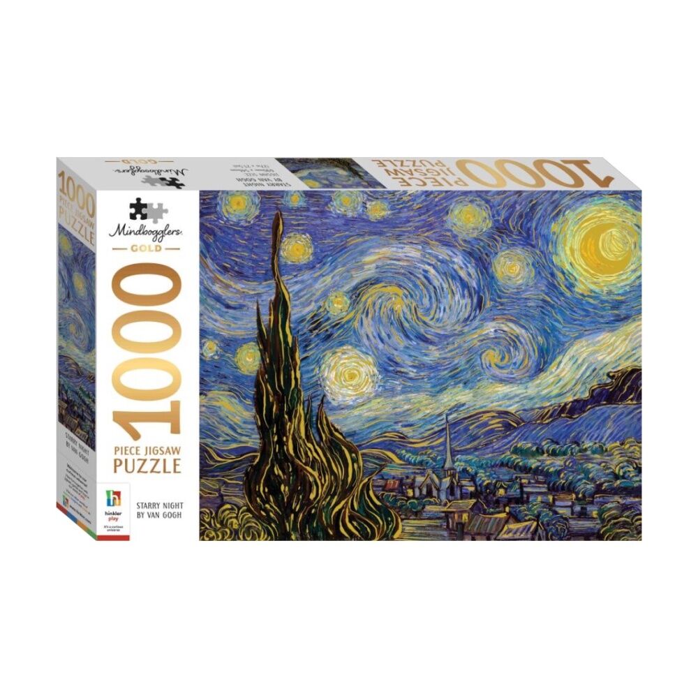 Hinkler Mindbogglers Gold Starry Night Jigsaw Puzzle Enthusiasts (1000 Pieces)