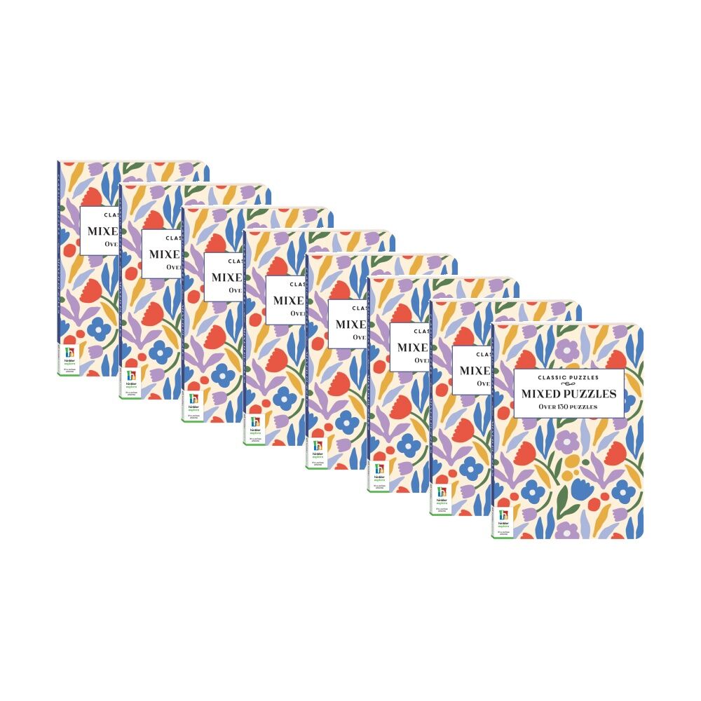 Hinkler Classic Puzzles Mixed Puzzle Book Brain Teaser (8 Pack)