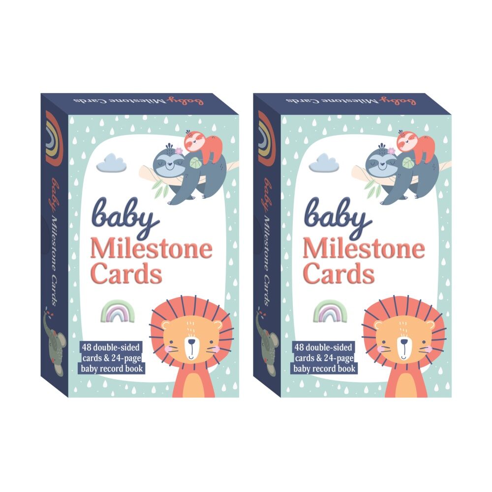 Hinkler Baby Milestone Card Set Record Book Keepsakes (2 Pack)